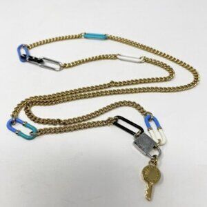 Marc Jacobs Necklace Stationary Bubble Medley Gold Teal Black White Blue Silver